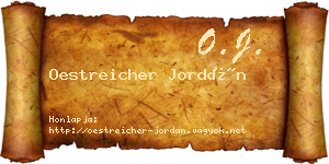 Oestreicher Jordán névjegykártya